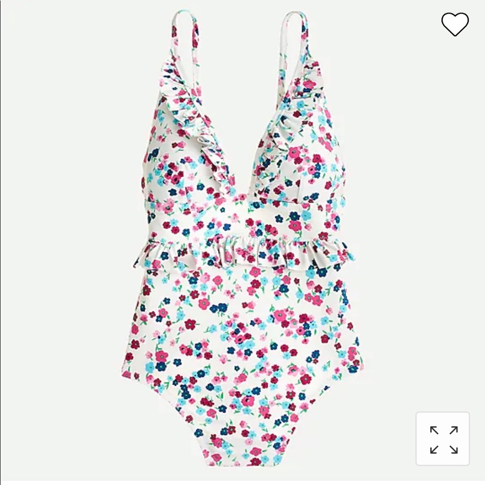 Jcrew ruffle V-neck one-piece in little blooms